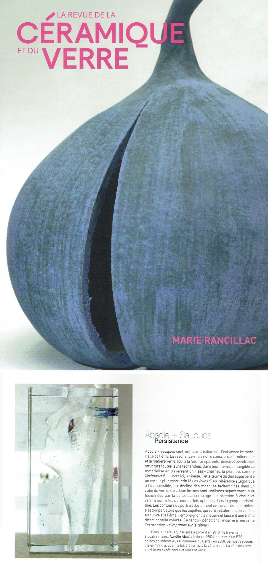 ceramique et verre quand le verre se fait chair couv